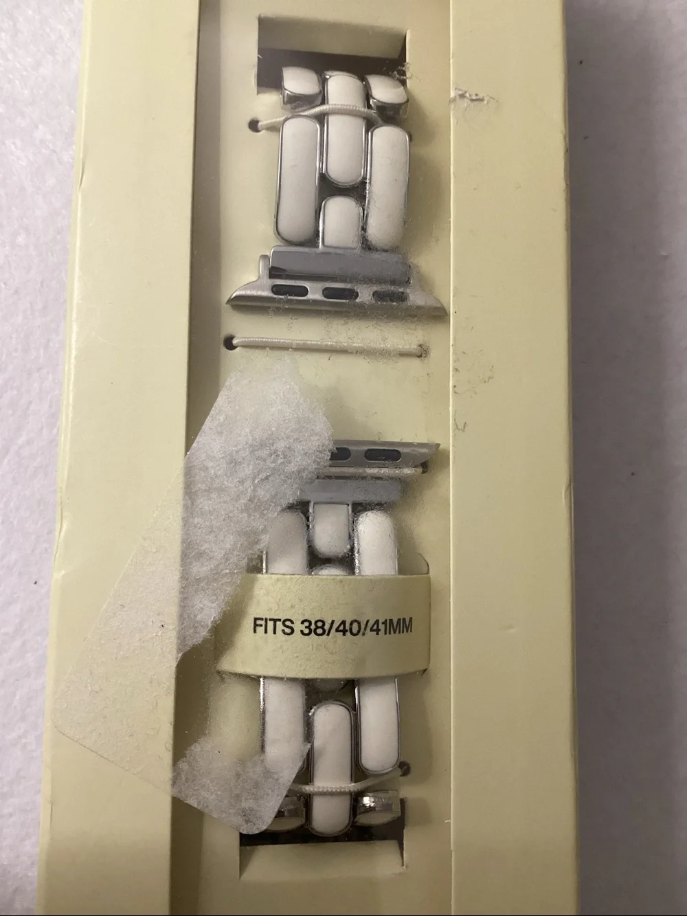 Anne Klein White Ceramic Link Band for Apple Watch (38/40/41mm)